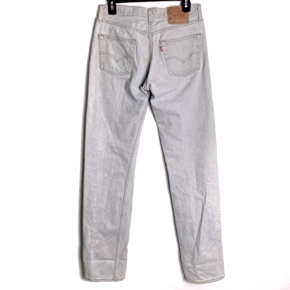 80’s LEVI’S 501 JEAN’S grey straight leg Sz 30x36 made in USA cotton high waist - Picture 5 of 14